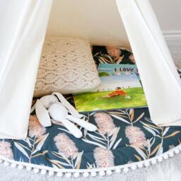 Round Baby Play Mat - Navy Callistemon - thumbnail 3