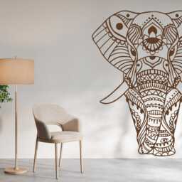 Elephant Mandala Wall Decal Boho Vinyl Sticker, Yoga Art - thumbnail 2