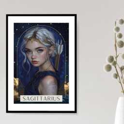 Sagittarius Zodiac Tarot Print - Astrology Poster Celestial Wall Art Mystical Horoscope Decor Gift A5 A4 A3 Framed Or Unframed - thumbnail 2