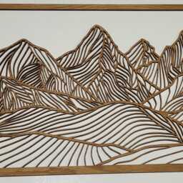Mountain Range Geometric Wooden Wall Art Available in Black, Oak Or Walnut - thumbnail 3