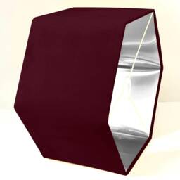 New Luxury Premium Quality Hexagon Upholstery Velvet Lamp Shade Pendant Light Burgundy With Brushed Gold Lining - thumbnail 2