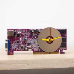 Desk Clock - Recycled Slim Graphics Card Clock, Unique Office Purple Circuit Board