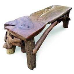 Flintstone Backless Rustic Teak Bench 150cm - thumbnail 3