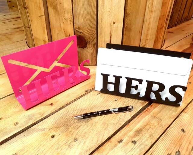 Hers Post Rack - His & Letter Rack, Metal Rack, Storage, Personalised Organisation, Custom Letter Rack - image 1
