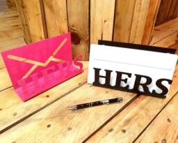 Hers Post Rack - His & Letter Rack, Metal Rack, Storage, Personalised Organisation, Custom Letter Rack - thumbnail 1
