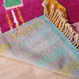 Vintage Purple Boujaad Rug, Authentic Moroccan Rug 5x8 Ft - thumbnail 4