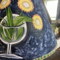 Bloomsbury Lampshade, Bohemian Interiors, Duncan Grant, Hand Painted Bespoke Lighting, Vanessa Bell Lampshade. Omega Interiors - thumbnail 3