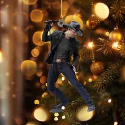Tim Mcgraw Christmas Ornament, Country Music Fan Gift, Retro Singer Decor, Custom Holiday Tree Decoration, Cowboy Style Ornament Gift - thumbnail 2