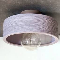 Handmade Gray Ceramic Ceiling Light Carved Pattern Fixture - thumbnail 3