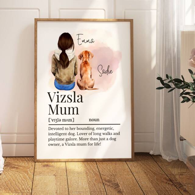Vizsla Mum Definition Print, Personalised Print For A Mum, Owner - image 1
