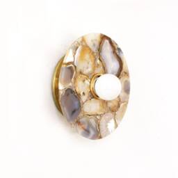 Agate Stone Round Bohemian Sconce Wall Fixture Light Unique Vanity Bathroom Lighting - thumbnail 2