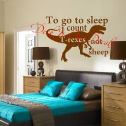 "Vinyl Wall Decal ""To Go To Sleep I Count T-Rexes Not Sheep" - thumbnail 3