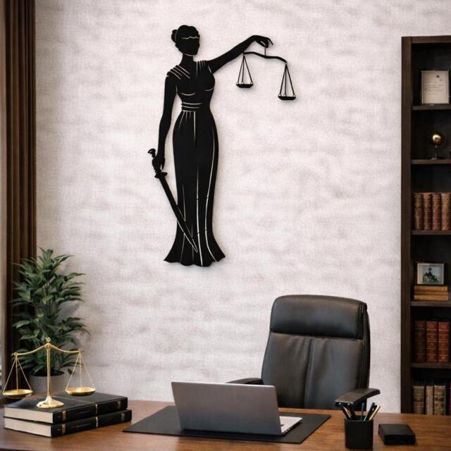 Lady Justice Themis Metal Wall Art Unframed, Lawyer Office, Gift For Lawyer, Free Shipping, Cadeau Pour Avocat, Geschenk F??r Anwalt - image 1