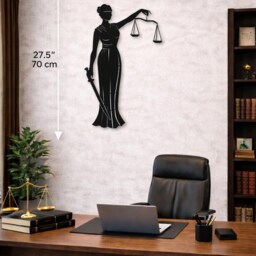 Lady Justice Themis Metal Wall Art Unframed, Lawyer Office, Gift For Lawyer, Free Shipping, Cadeau Pour Avocat, Geschenk F??r Anwalt - thumbnail 2