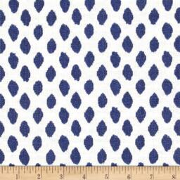 Indigo Ikat Pillow Cover - Geometric Dots & Diamonds, Cotton Flax - thumbnail 2