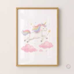 Girls Unicorn Nursery Prints - Set Of 3 - Girl Bedroom Decor Rainbow Wall Art Print - thumbnail 3