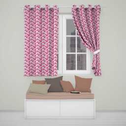 Pink Blossom Floral Seamless Pattern Soft Botanical Spring Flowers Readymade Eyelet Ring Top Thermal 100% Blackout Curtains - thumbnail 1