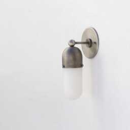 Brass Wall Sconce Light -Vanity Light-Brass Light - With Alabaster Shade, Ul Listed No.0037 - thumbnail 2