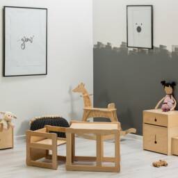 Montessori Kids Table & Chair Set Beech Wood Multifunctional Furniture - thumbnail 2