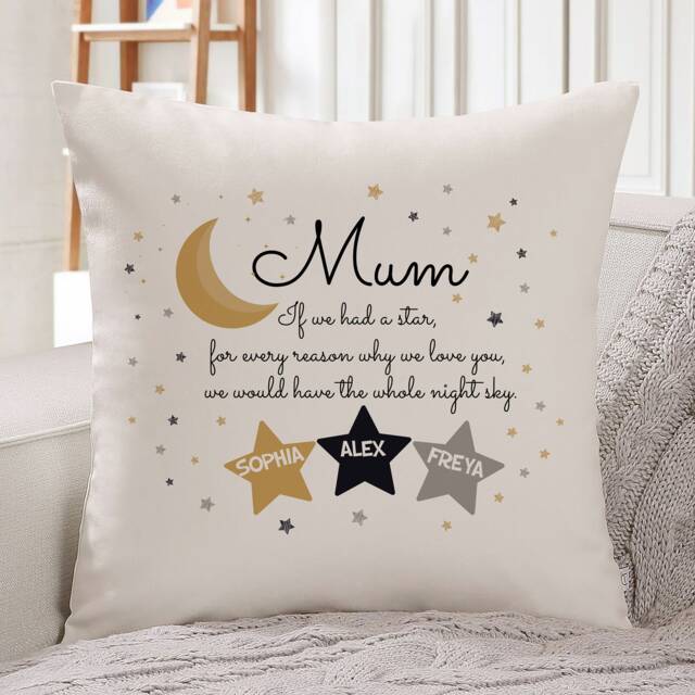 Personalised Mum Cushion With Children Names/Little Stars Cute Mother's Day Gift For New Gift - image 1