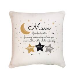 Personalised Mum Cushion With Children Names/Little Stars Cute Mother's Day Gift For New Gift - thumbnail 3