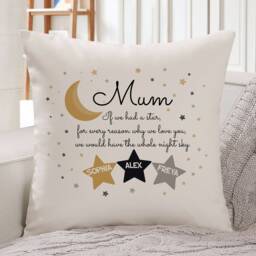 Personalised Mum Cushion With Children Names/Little Stars Cute Mother's Day Gift For New Gift - thumbnail 1
