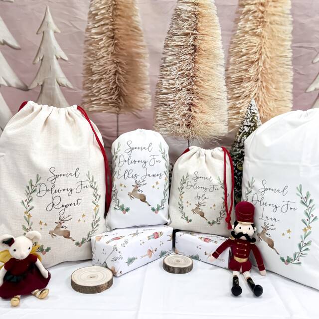 Personalised Christmas Sack, Stocking, Girl, Boy, Eve Box, First Gift, Mug - image 1