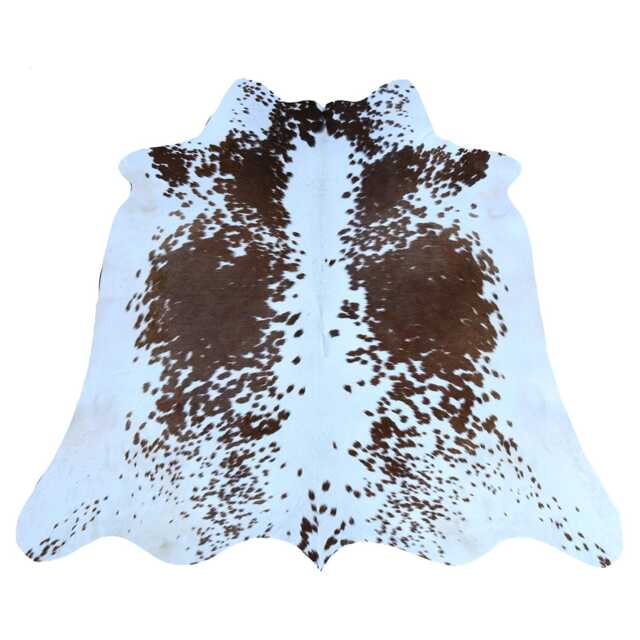 Chic Medium Cowhide Rug - Dark Brown & White Hair-On Leather For Sophisticated Spaces - image 1