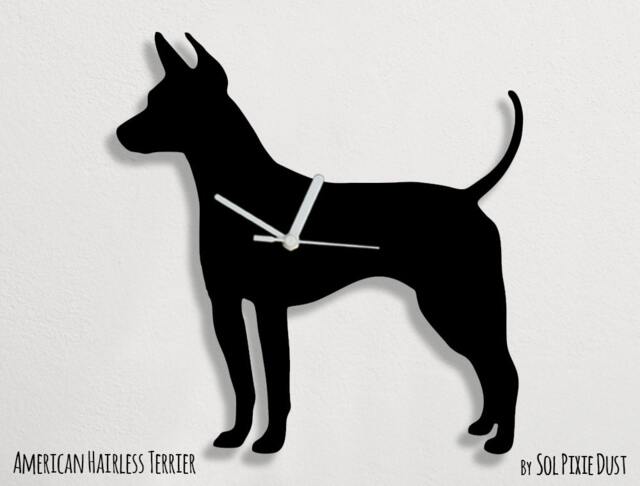 American Hairless Terrier Dog - Wall Clock Silhouette - image 1