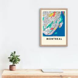 Montreal City Map Print - Multicolored Illustrated Poster A3 Size - thumbnail 2