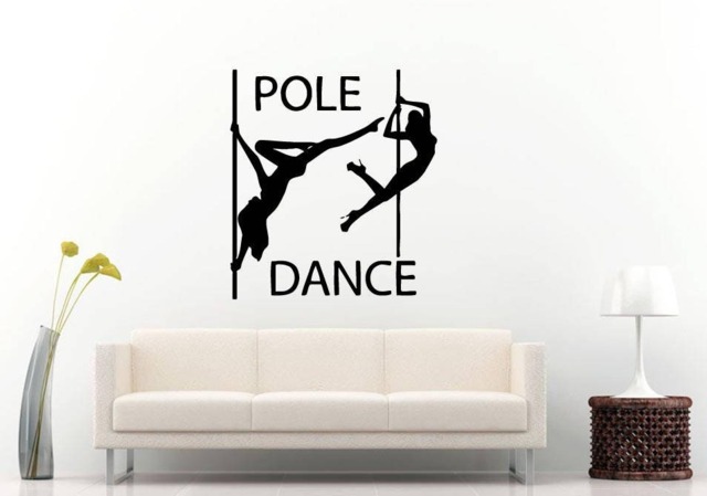Pole Dance Striptease Stripper Girl Woman Hot Beautiful Fashion Shopping Beauty Salon Wall Sticker Decal Vinyl Mural Decor Art L2376 - image 1