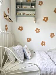 Mustard Flower Fabric Wall Stickers - Eco-Friendly, Removable, Reusable Decals For Kids' Bedrooms, Playrooms & Nurseries