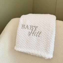 Personalized Embroidered White Waffle Baby Blanket - thumbnail 2