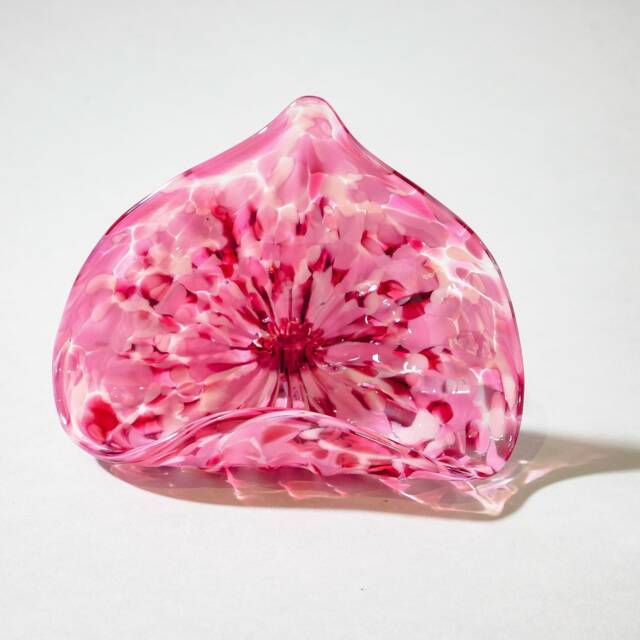 Blown Glass Business Card Or Phone Holder Pink - image 1