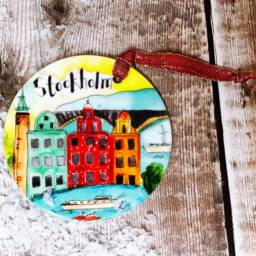 stockholm Sweden Landmarks Cute Ceramic Hanging Decoration Christmas - thumbnail 3