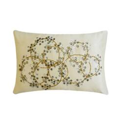 Decorative Oblong/Lumbar Rectangle Throw Pillow Cover Accent Couch Bed Sofa Toss 12x16 Ivory White Silk Case - Crystal Clear - thumbnail 1
