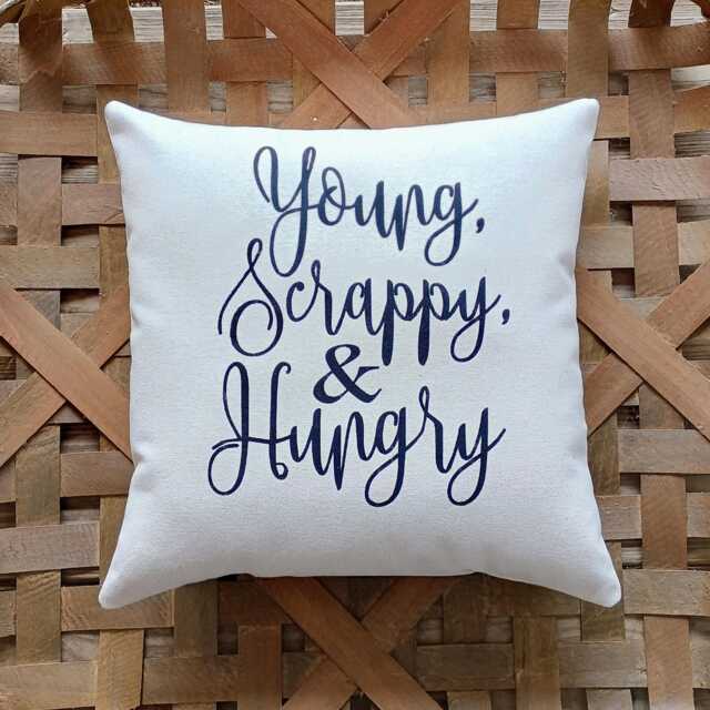 Hamilton Musical Pillow Young Scrappy & Hungry Lyric Throw Pillow - image 1