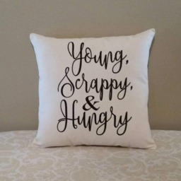 Hamilton Musical Pillow Young Scrappy & Hungry Lyric Throw Pillow - thumbnail 2