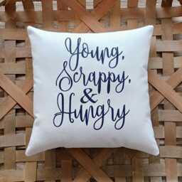 Hamilton Musical Pillow Young Scrappy & Hungry Lyric Throw Pillow - thumbnail 1