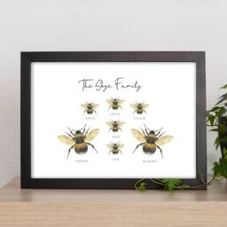 Personalised Bumble Bee Family Print - Custom Name Wall Art New Family Art Home - thumbnail 3