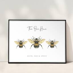 Personalised Bumble Bee Family Print - Custom Name Wall Art New Family Art Home - thumbnail 2