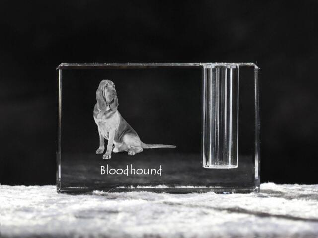 Bloodhound, Crystal Pen Holder With Dog, Souvenir, Decoration, Limited Edition, Collection - image 1