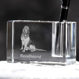 Bloodhound, Crystal Pen Holder With Dog, Souvenir, Decoration, Limited Edition, Collection - thumbnail 2