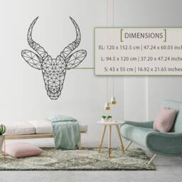 Geometric Impala Head Wall Decal Minimalist Scandinavian Art - thumbnail 2