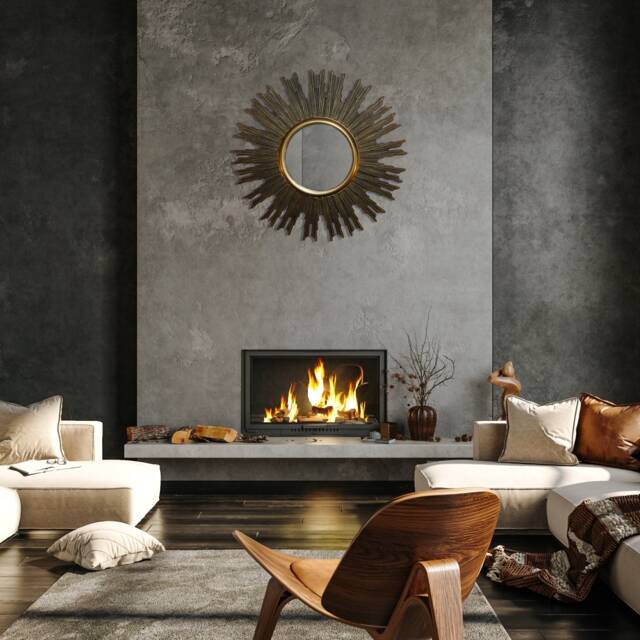 Amara - Antique Brass Effect Large Round Mirror - image 1