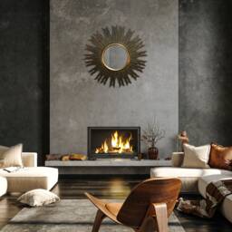 Amara - Antique Brass Effect Large Round Mirror