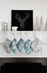 Personalized Teal Beach Christmas Stocking With Sand Dollar - Coastal Holiday Nautical Decor