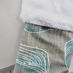 Personalized Teal Beach Christmas Stocking With Sand Dollar - Coastal Holiday Nautical Decor - thumbnail 3