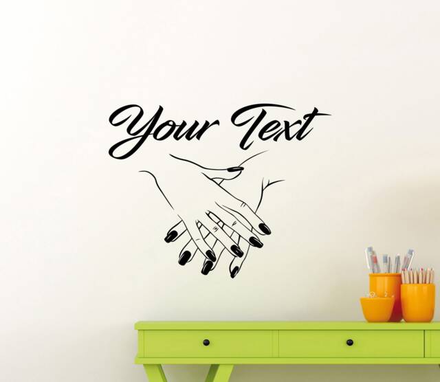 Manicure Wall Decal Vinyl Sticker Nail Salon Custom Sign Mural Personalized Text Quote Business Name Art Beauty Fashion Decor Logo 2Mnx - image 1