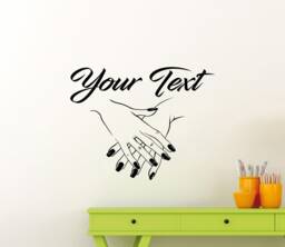 Manicure Wall Decal Vinyl Sticker Nail Salon Custom Sign Mural Personalized Text Quote Business Name Art Beauty Fashion Decor Logo 2Mnx - thumbnail 1